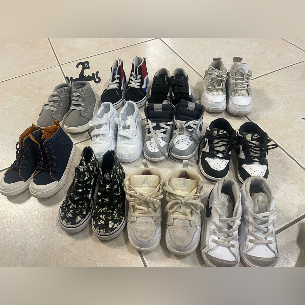 Toddler shoes size 8, 8 1/2, and 9.